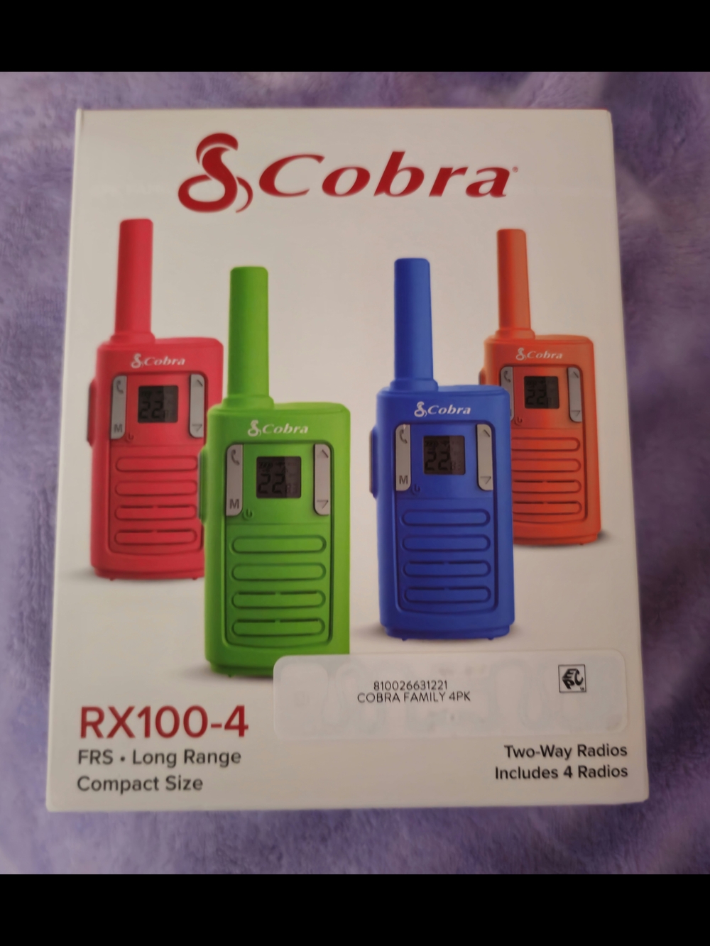 4 Piece Cobra® Kid-Friendly 22-Channel Walkie Talkie